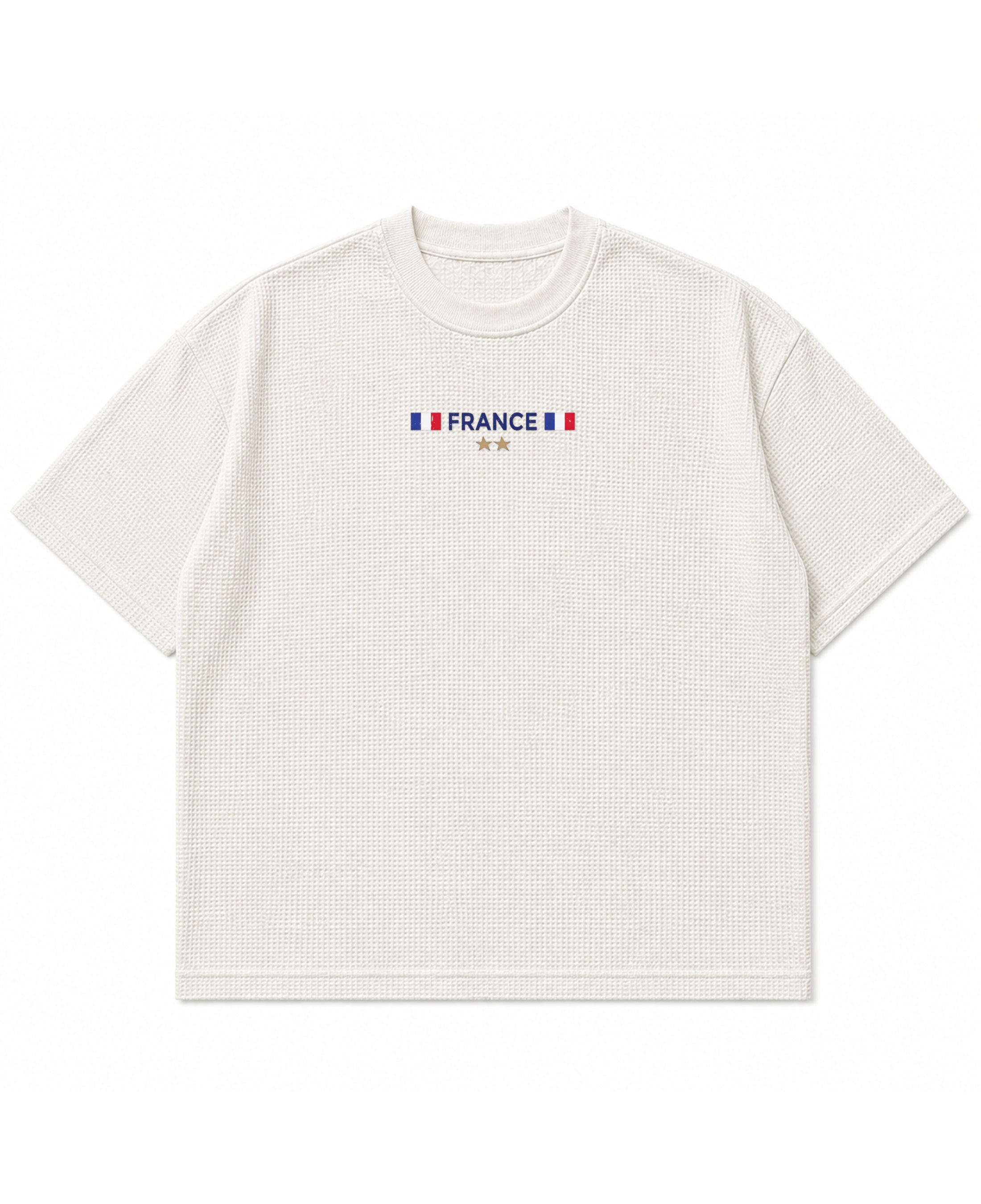 Off-white waffle boxy fit Front Design
